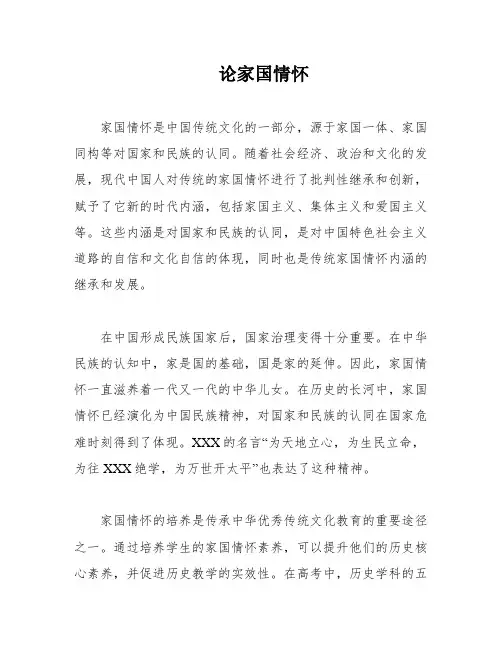 论家国情怀