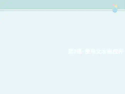 精选 《使用文本框控件》优教完整教学课件PPT