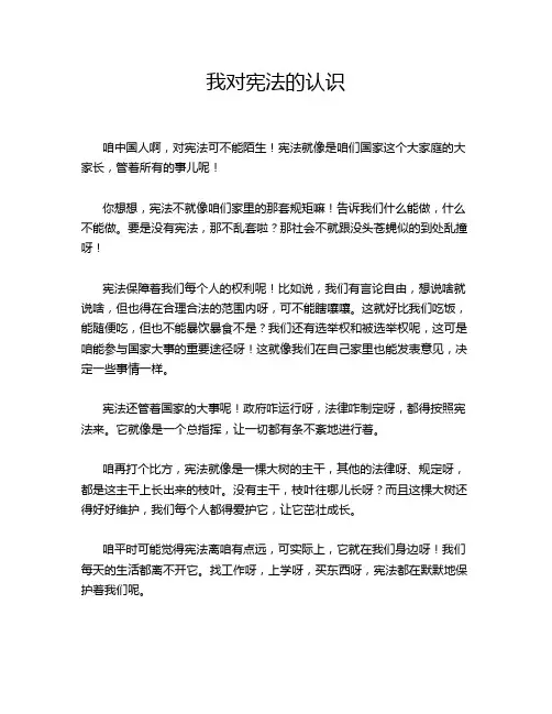 我对宪法的认识