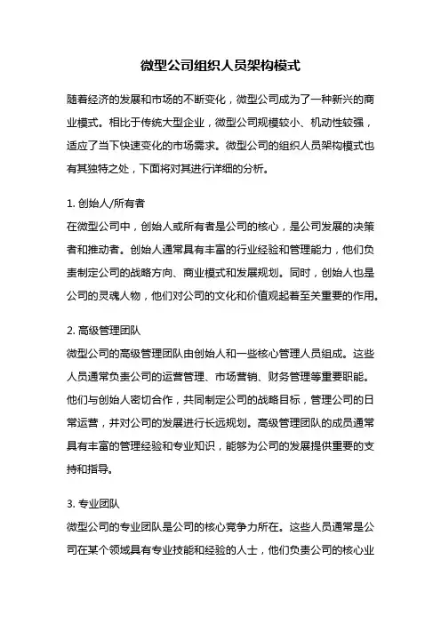 微型公司组织人员架构模式