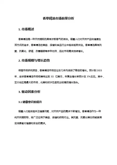 2024年香草精油市场前景分析