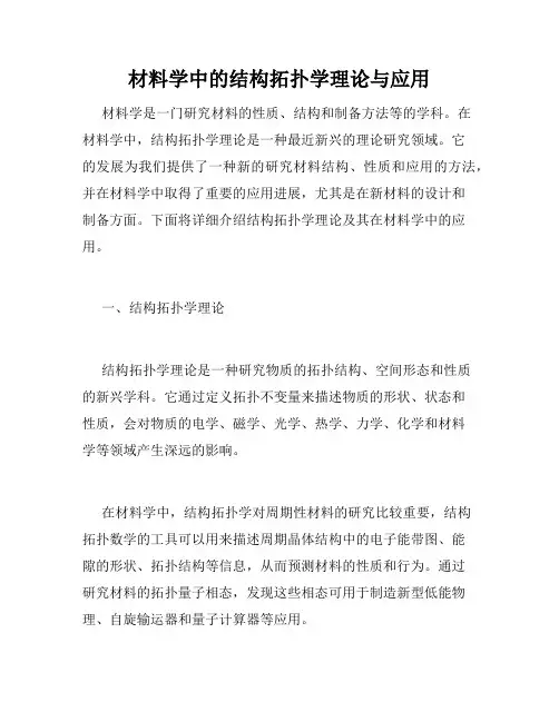 材料学中的结构拓扑学理论与应用