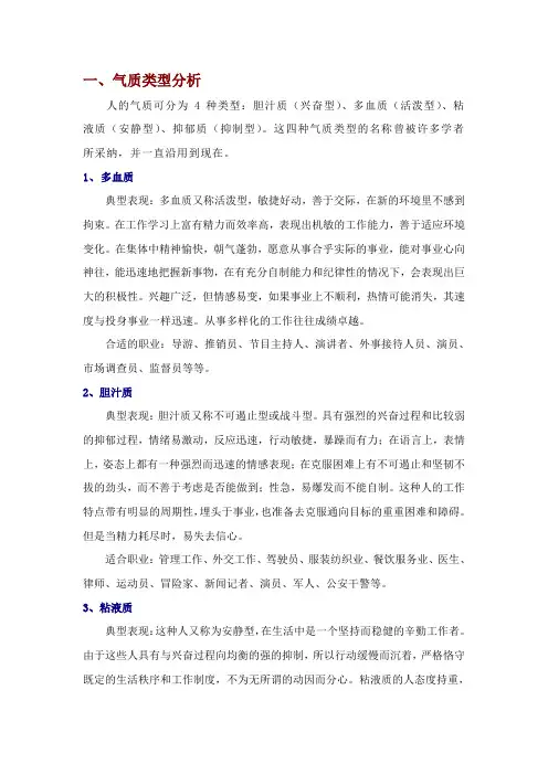 气质测试量表.doc