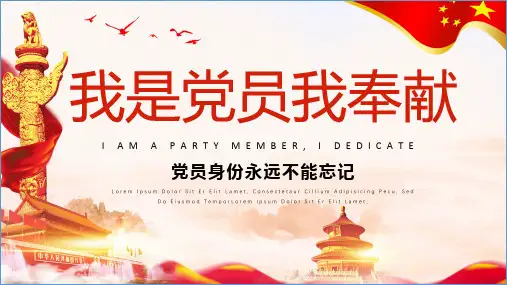 我是党员我奉献ppt模板