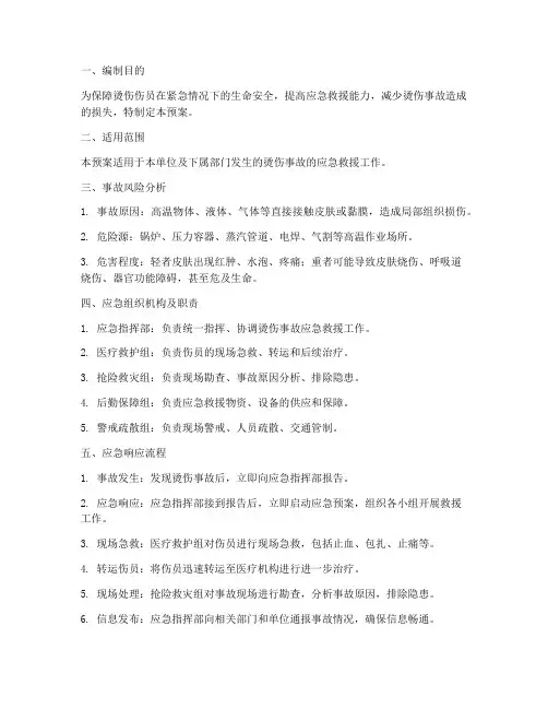 烫伤伤应急预案
