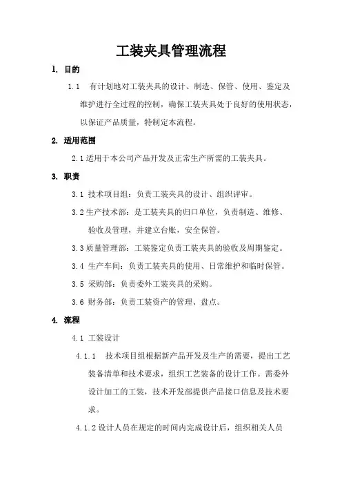 工装夹具管理流程