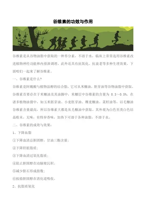 【推荐】谷维素的功效与作用