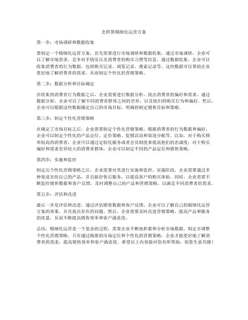 怎样算精细化运营方案
