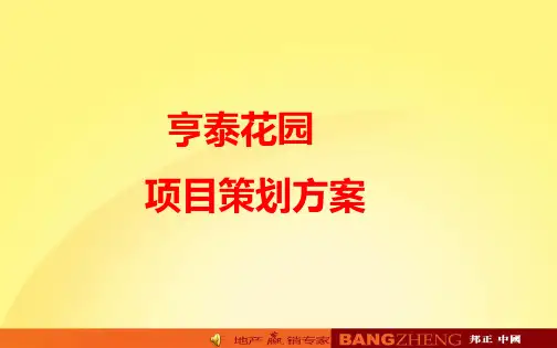 2011年淄博亨泰花园项目策划