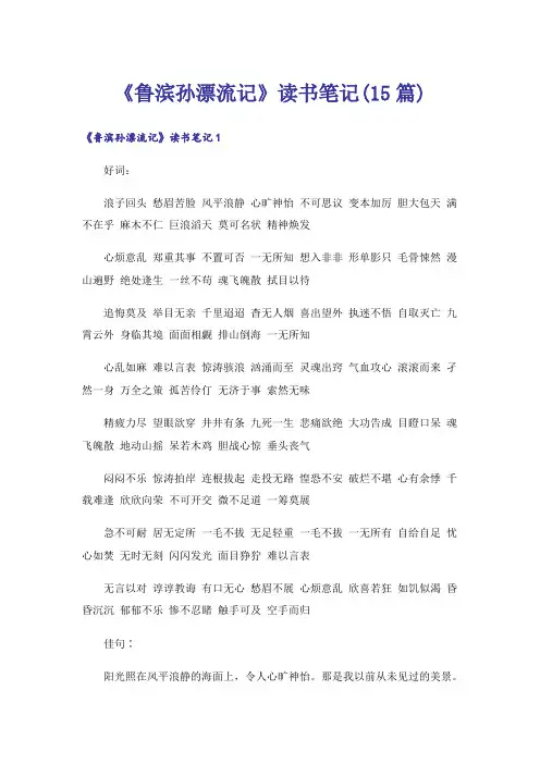 《鲁滨孙漂流记》读书笔记(15篇)