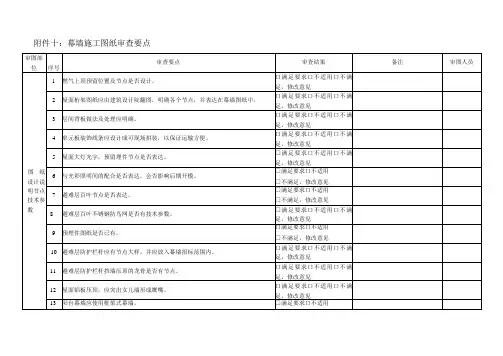 10附件十：幕墙施工图纸审查要点