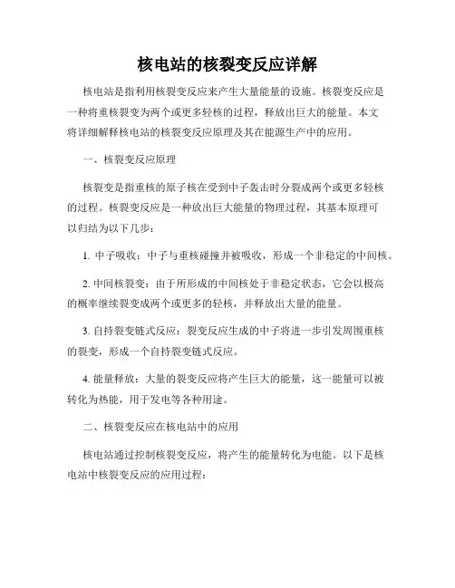 核电站的核裂变反应详解