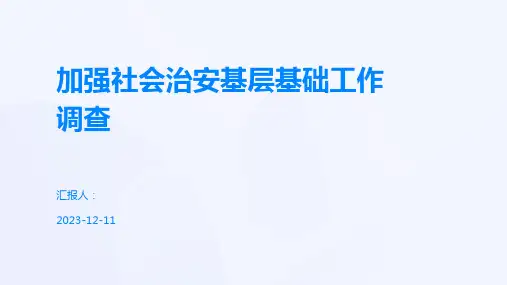 加强社会治安基层基础工作调查