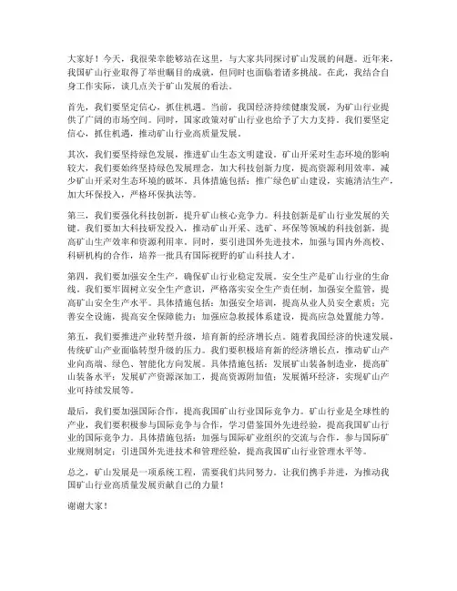 矿山发展研讨发言稿范文
