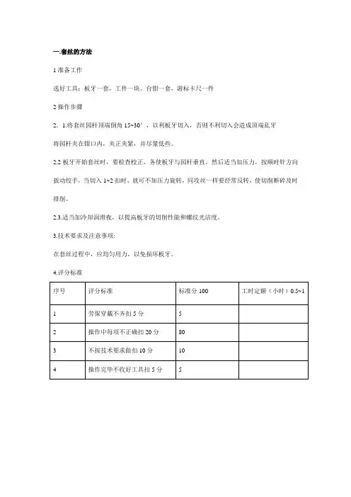机泵维修钳工实际技能项目初级