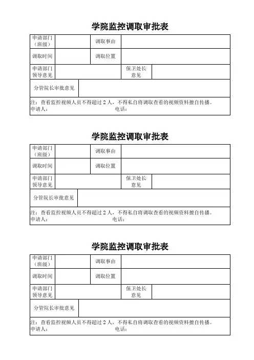 监控调取审批表