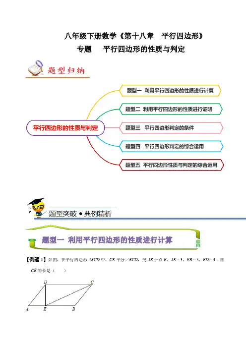 专题 平行四边形的性质和判定(原卷版)