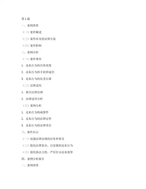 法律走私案例分析的模版(3篇)