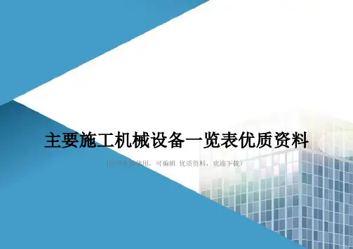 主要施工机械设备一览表