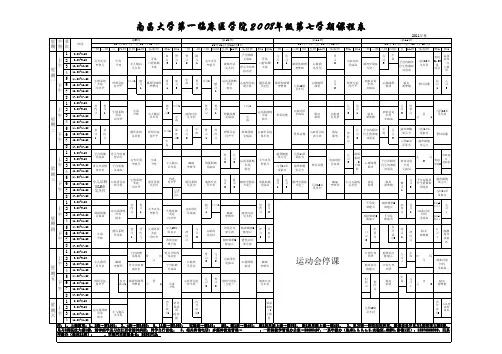 2008级第七学期课表