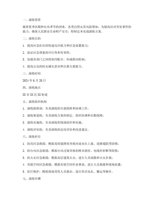 三防应急救援实战演练方案