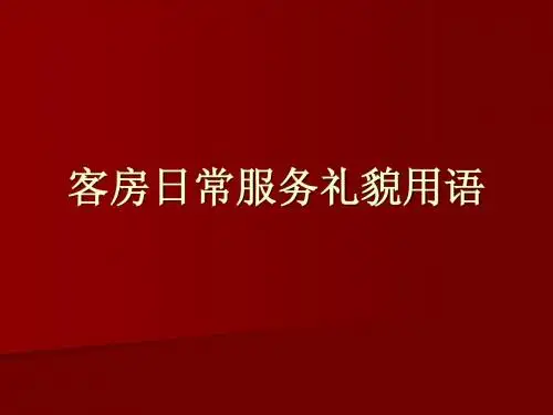 客房日常服务礼貌