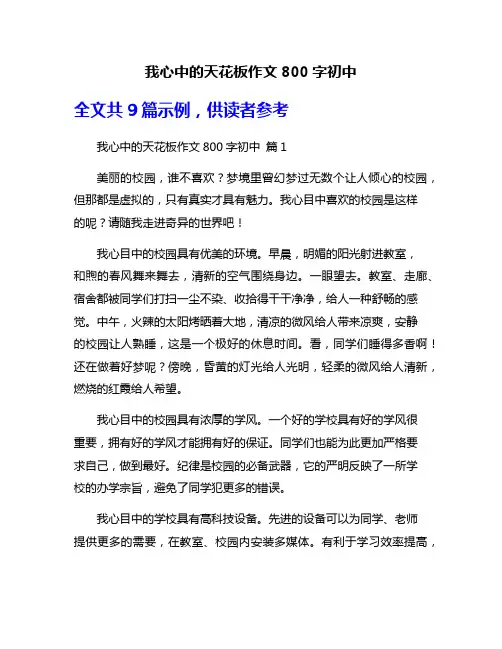 我心中的天花板作文800字初中