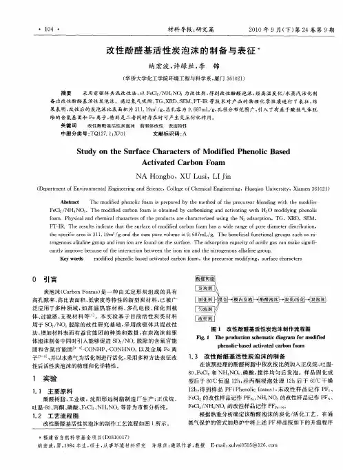 改性酚醛基活性炭泡沫的制备与表征