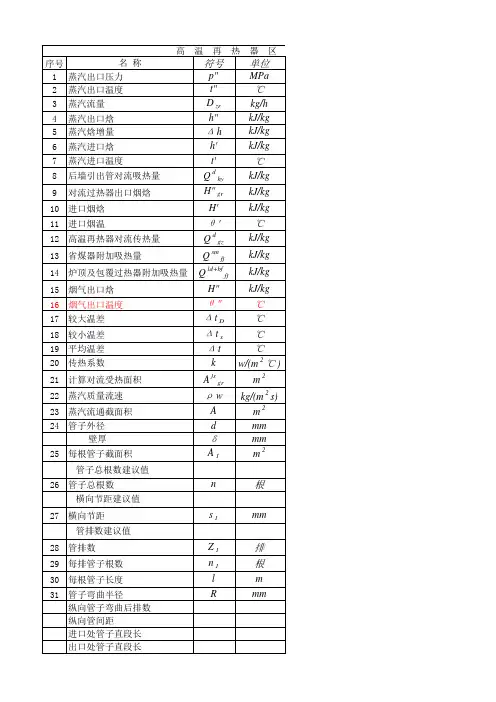锅炉机组热力计算(完整版)
