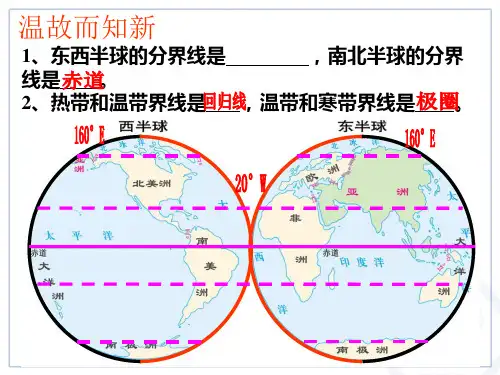 人教版地理七下 位置和范围 精典(完整版)PPT