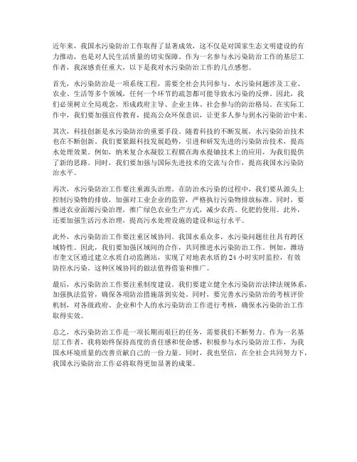 水污染防治_工作感想