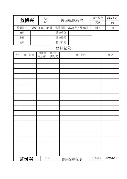 售后流程(整理)