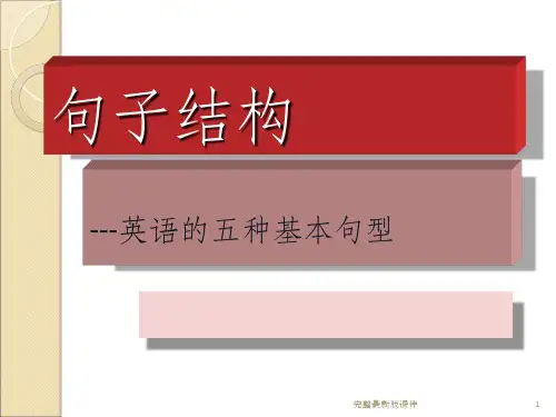 句子结构英语的五种基本句型ppt课件