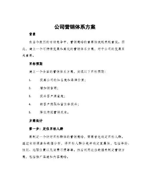 公司营销体系方案