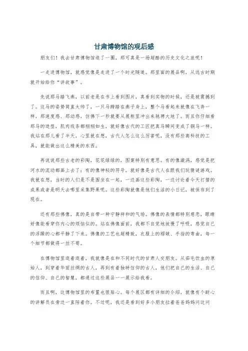 甘肃博物馆的观后感