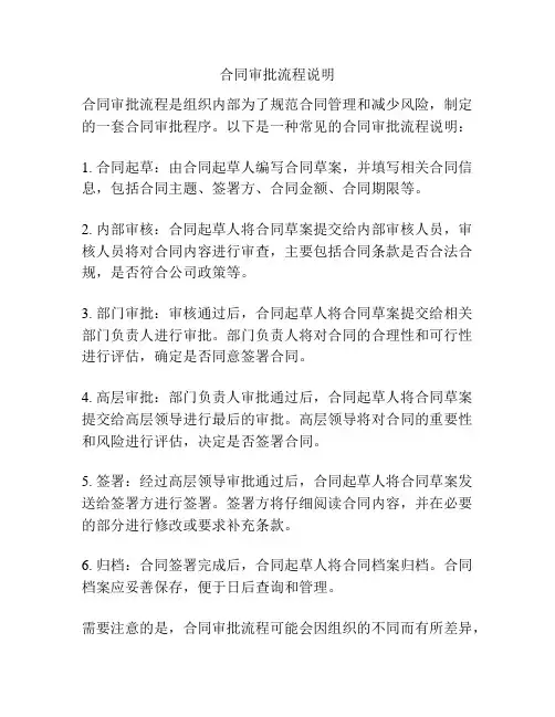 合同审批流程说明