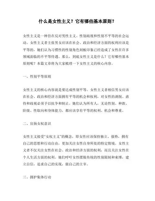 什么是女性主义？它有哪些基本原则？