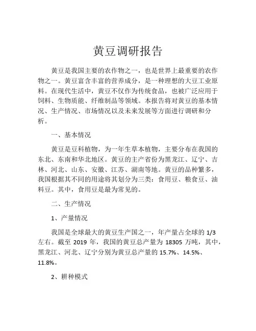 黄豆调研报告