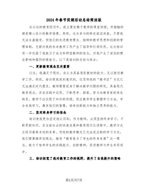 2024年春节促销活动总结简洁版（四篇）