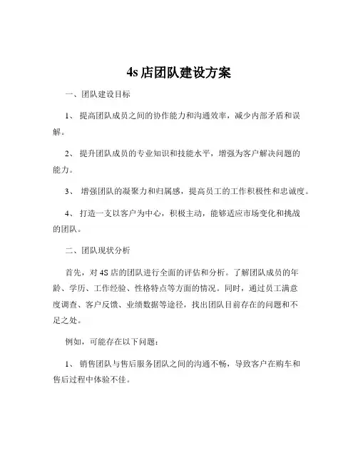 4s店团队建设方案
