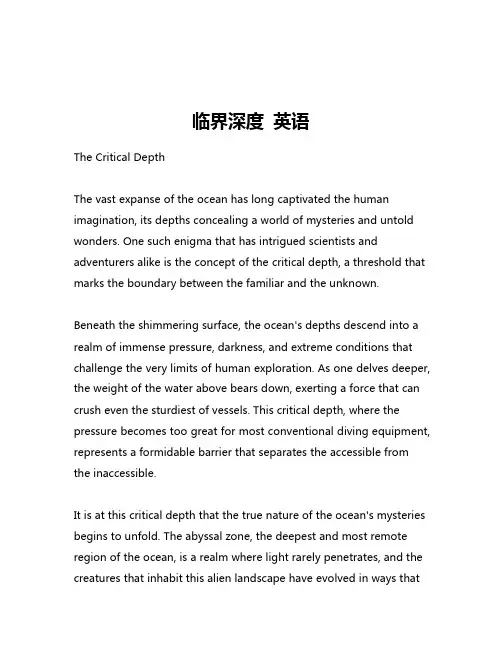 临界深度 英语