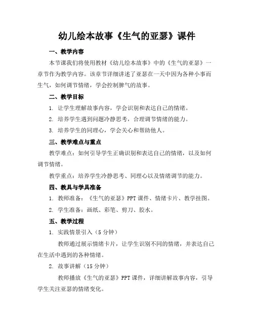 幼儿绘本故事《生气的亚瑟》课件