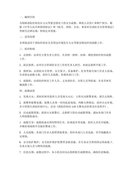 消防控制室疏散应急预案