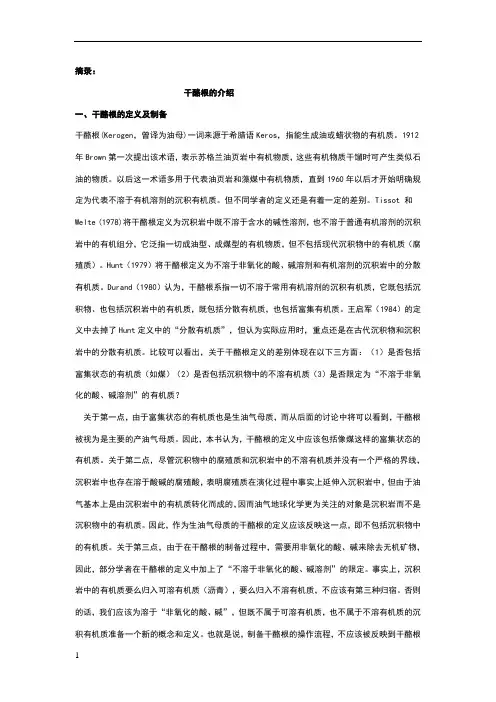 干酪根的介绍