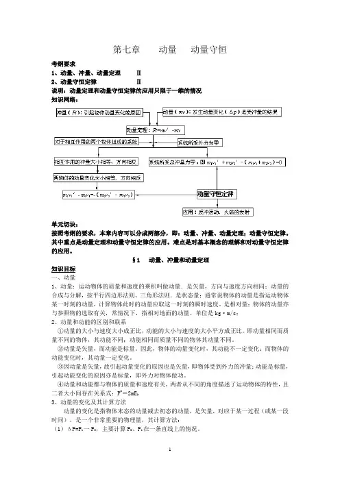 动量、冲量和动量定理
