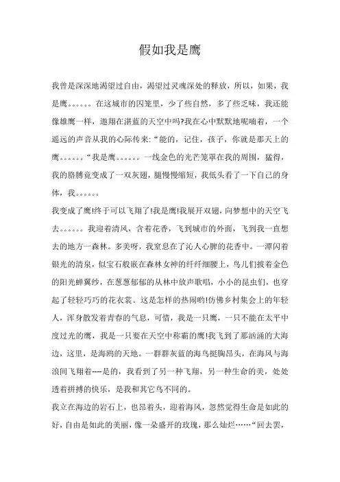 六年级想象假如我是鹰