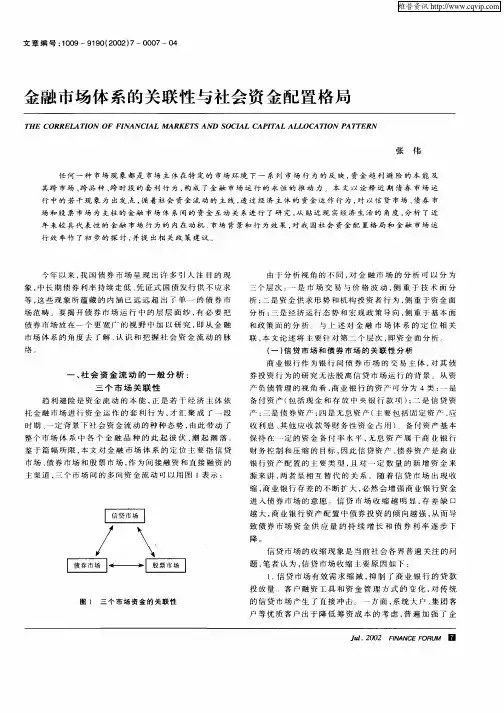金融市场体系的关联性与社会资金配置格局
