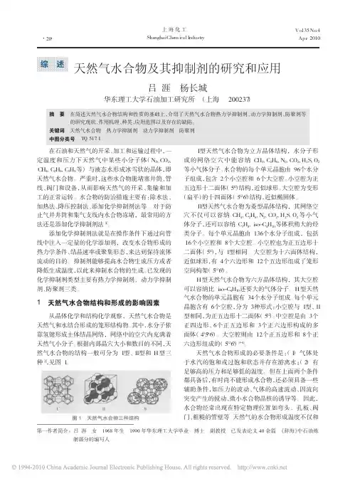 天然气水合物及其抑制剂的研究和应用
