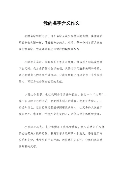 我的名字含义作文