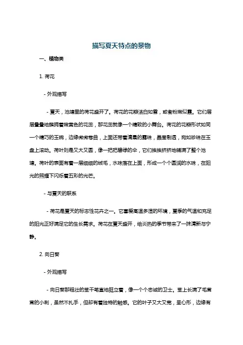 描写夏天特点的景物